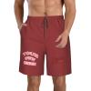 Custom Short Men Personalized Shorts with Text Photo Logo Custom Swim Trunks Design Your own with Pockets Mesh Lining Brown 3X-Large view 1