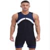 TiaoBug Mens One Piece Swimsuit Shorty Wetsuit Bathing Suit Athletic Spandex Jumpsuit Swimwear UPF 50+ C Blue X-Large view 1