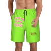 Custom Short Men Personalized Shorts with Text Photo Logo Custom Swim Trunks Design Your own with Pockets Mesh Lining Light Green 3X-Large view 1