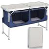 Vasitelan Outdoor Folding Table Aluminum Lightweight Height Adjustable with Storage Organizer for BBQ, Party, Camping view 1