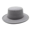 Kids Felted Fedoras Hats for Boys Girls Solid Flat Top Jazz Caps Formal Dress Hats khaki9 Kid Size 52-54CM view 4