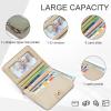 APHISON Womens Wallet, Slim Small Wallet for Women Men RFID Wallet Women Sunflower Leather ID Credit Card Holder whit Zipper Coin Pocket Bifold Compact Wallet view 2