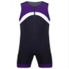 TiaoBug Mens One Piece Swimsuit Shorty Wetsuit Bathing Suit Athletic Spandex Jumpsuit Swimwear UPF 50+ Purple Contrast 3X-Large view 3