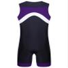 TiaoBug Mens One Piece Swimsuit Shorty Wetsuit Bathing Suit Athletic Spandex Jumpsuit Swimwear UPF 50+ Purple Contrast 3X-Large view 4