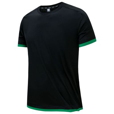 Mens Silk T Shirt Casual Short Sleeve Lightweight Crew Neck Tee Undershirt Top Soft Breathable Workout Gym Shirts Black