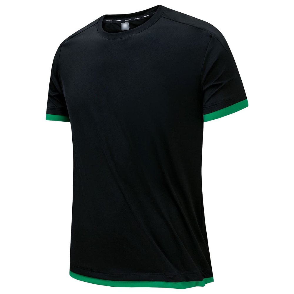 Mens Silk T Shirt Casual Short Sleeve Lightweight Crew Neck Tee Undershirt Top Soft Breathable Workout Gym Shirts Black