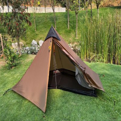 3F UL Gear Lanshan PRO Lanshan Ultralight Tent 3-Season Backpacking Tent for 1-Person or 2-Person, Waterproof Professional Tents for Camping, Trekking, Kayaking, Climbing (Khaki-2 People, 3 Season)