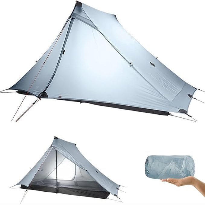 3F UL Gear Lanshan PRO Lanshan Ultralight Tent 3-Season Backpacking Tent for 1-Person or 2-Person, Waterproof Professional Tents for Camping, Trekking, Kayaking, Climbing (Gray-1 People, 3 Season)