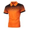 NineFit Basics Men's Short Sleeve Point Print Shirts Lightweight Casual Business Polo Tops Fashion Classic Button Cotton Golf Shirt (Large,Orange) view 1