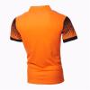 NineFit Basics Men's Short Sleeve Point Print Shirts Lightweight Casual Business Polo Tops Fashion Classic Button Cotton Golf Shirt (Large,Orange) view 2