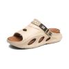 Hhhchpm Men's Fashion EVA Slides, Non Slip Quick-Drying Open Toe Slippers for Indoor Outdoor Walking, Men's Summer Beach Slides (Khaki,9) view 1