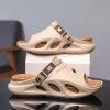 Hhhchpm Men's Fashion EVA Slides, Non Slip Quick-Drying Open Toe Slippers for Indoor Outdoor Walking, Men's Summer Beach Slides (Khaki,9) view 2