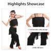 2 Piece Set Girls Tassel Latin Dance Dress Ballroom Competition Costumes Samba Tango Salsa Belly Dancewear,A3,170 view 3