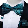 NineFit Basics Luxury Blue Pre-Tied Bow Tie And Handkerchief Cufflinks Sets For Man Wedding Business Men's Bowtie Paisley Knots view 3