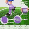 Chuarry 2 Pair of Soccer Shin Guards with 2 Pair of Soccer Socks Protective Soccer Shin Pads Soccer Gear for Girls Boys Youth Teens Kids Soccer Games Protection Equipment (Purple, Rose Red,M), Medium view 4