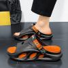 Hhhchpm Men's Fashion EVA Slides, Non Slip Quick-Drying Open Toe Slippers for Indoor Outdoor Walking, Men's Summer Beach Slides (Black,9) view 2