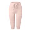 Capris Pants for Women Plus Size 2024 Plus Size Loose Soft Drawstring Workout Sweat Pants for Womens Petite Capri Leggings with Pockets for Women Lounge Pants 4-Pink XX-Large view 3