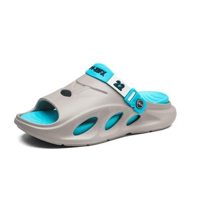 Hhhchpm Men's Fashion EVA Slides, Non Slip Quick-Drying Open Toe Slippers for Indoor Outdoor Walking, Men's Summer Beach Slides (Grey,8.5)