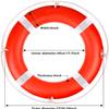 28" Life Ring with Floating Lifesaving Rope 50 for Boating Safety, Boat Throw Rings with Reflective Strip Orange with Grab Lines view 2