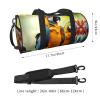 Travel Duffle Bag Lightweight Sports Gym Bag For Men Women Foldable Carry On Weekender Overnight Bag Cute Parrots Canvas Sport Duffel Bag For Yoga Business Trip, Black, One Size view 2