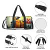 Travel Duffle Bag Lightweight Sports Gym Bag For Men Women Foldable Carry On Weekender Overnight Bag Cute Parrots Canvas Sport Duffel Bag For Yoga Business Trip, Black, One Size view 4