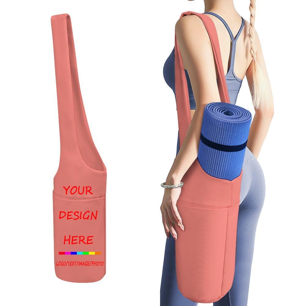 AHOBAGGA Personalized Yoga Mat Bag Custom Yoga Mat Bag Carrier Add Your Customized Photo Picture Text Picture Yoga Mat Bags for Women for Living Room Bedroom Yoga Room.