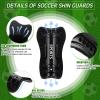 Chuarry 2 Pair of Soccer Shin Guards with 2 Pair of Soccer Socks Protective Soccer Shin Pads Soccer Gear for Girls Boys Youth Teens Kids Soccer Games Protection Equipment (Black, White,M), Medium view 3