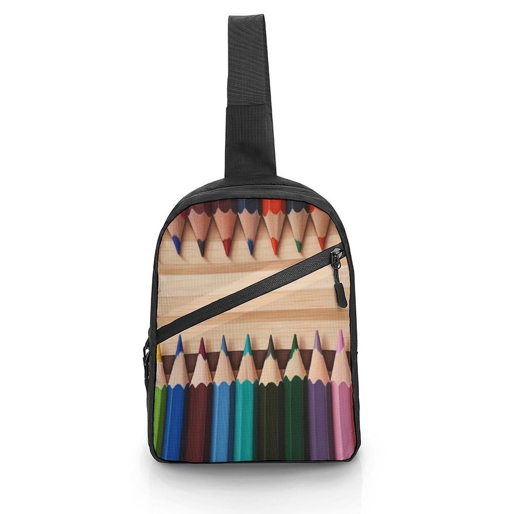 BTCOWZRV Sling Bag for Women Men Crossbody Sling Backpack Colored Pencils Chest Bags Shoulder Backpack Travel Hiking Daypack