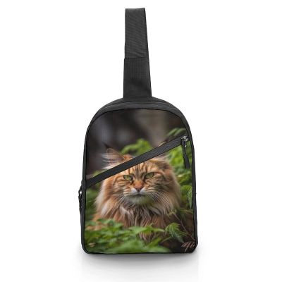 BTCOWZRV Sling Bag for Women Men Crossbody Sling Backpack Cat in Grass Chest Bags Shoulder Backpack Travel Hiking Daypack