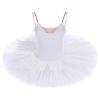 AFAVOM Dance Leotards for Women Girls Ballerina Swan Lake Costumes Adult Ballet Dance Dress Hard Platter Tutu Camisole Skirt Leotard Rhinestone Embroidery Tutu Dress for Performance Dancewear White S view 2