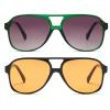 Freckles Mark Vintage Retro 70s Sunglasses for Women Men Classic Large Square Aviator Trendy Glasses (2P: Yellow & Green/Grey, 60) view 1