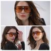 Freckles Mark Vintage Retro 70s Sunglasses for Women Men Classic Large Square Aviator Trendy Glasses (2P: Yellow & Green/Grey, 60) view 3