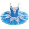 AFAVOM Dance Leotards for Women Girls Ballerina Swan Lake Costumes Adult Ballet Dance Dress Hard Platter Tutu Camisole Skirt Leotard Rhinestone Embroidery Tutu Dress for Performance Dancewear Blue L view 1