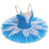 AFAVOM Dance Leotards for Women Girls Ballerina Swan Lake Costumes Adult Ballet Dance Dress Hard Platter Tutu Camisole Skirt Leotard Rhinestone Embroidery Tutu Dress for Performance Dancewear Blue L view 2
