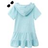 AIMAOMI Toddler Girl Swim Cover Up Dress Short Sleeve Hoodie Zipper Towel Bathing Suit Summer Beach (Green, 6-7 Years) view 3