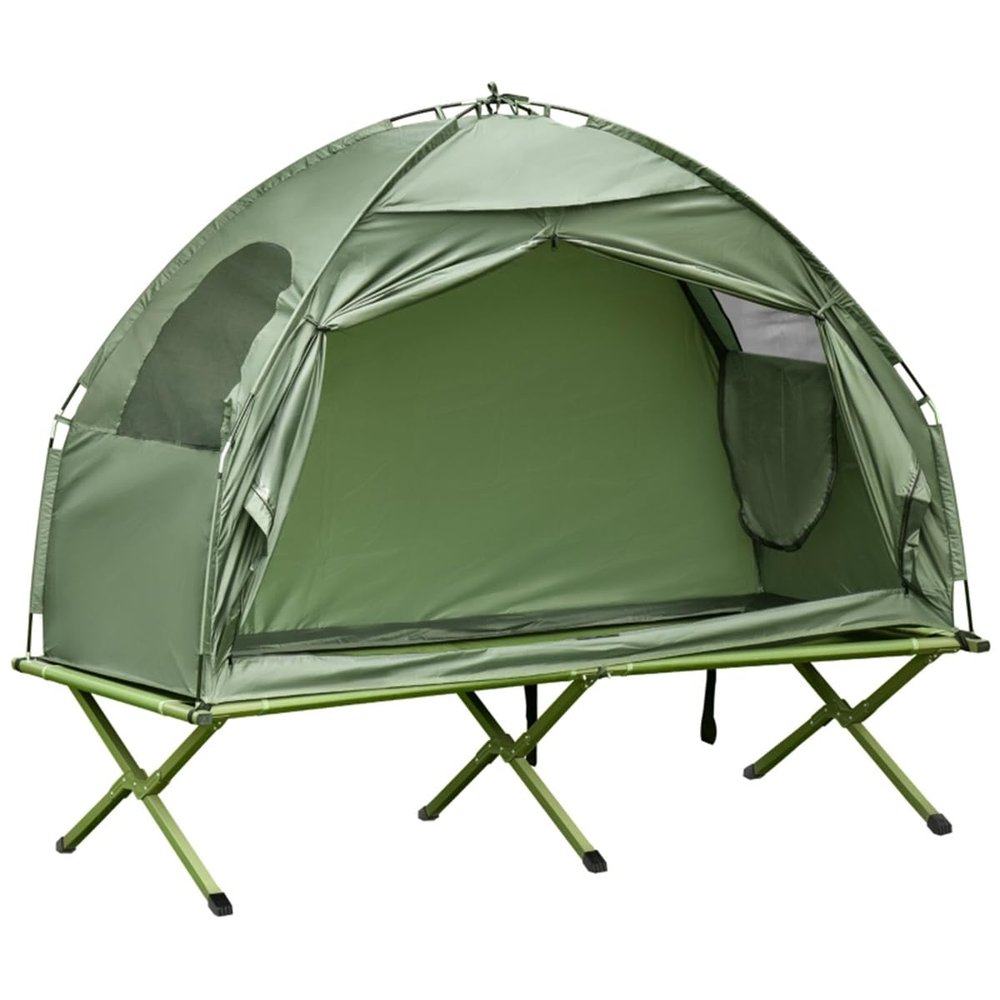 Foldable Camping Cot with Tent,Folding Camping Cots, Portable Single Sleeping Cot Camping Bed,Camping Tent Cot, Single Person Folding Cot Combo, Outdoor Bed for Hiking, Camping