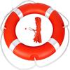 23" Life Ring with Floating Lifesaving Rope 50 for Boating Safety, Boat Throw Rings with Reflective Strip,Orange Throw Ring with Grab Lines view 1