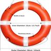 23" Life Ring with Floating Lifesaving Rope 50 for Boating Safety, Boat Throw Rings with Reflective Strip,Orange Throw Ring with Grab Lines view 2