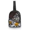 BTCOWZRV Sling Bag for Women Men Crossbody Sling Backpack Butterfly on A Flower Chest Bags Shoulder Backpack Travel Hiking Daypack view 1