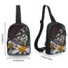 BTCOWZRV Sling Bag for Women Men Crossbody Sling Backpack Butterfly on A Flower Chest Bags Shoulder Backpack Travel Hiking Daypack view 2