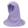 JIAHG Muslim Jersey Hijab with Rhinestones Islamic Prayer Turban Head Cover Wrap Scarf Shawls for Little Girls Aged 2-7Y view 4