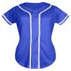 QTWW INC Womens Baseball Jersey Button Down Softball Jersey Short Sleeve Tee Hip Hop Shirt Active Team Sports Uniforms Blue XL view 1