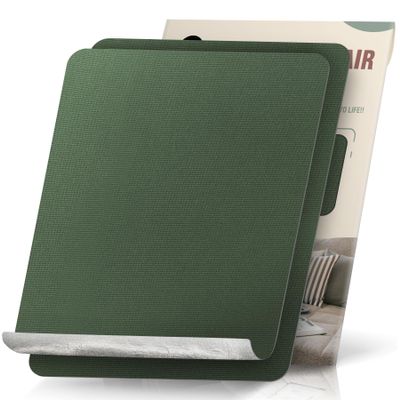 2 Pieces 9 x 11 inch Canvas Repair Patches Canvas Fabric Patch Self-Adhesive Canvas Repair Tape Waterproof Outdoor Gear Repair Patch Kit for Boat Cover Awning Sofa Chair Couch Tent Bag (Dark Green)