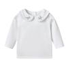 Toddler Kids Girls Boys Basic Peter Pan Collar Tee Shirt T-Shirts Tops Bottom Long Sleeve Solid Blouse view 1