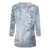 3/4 Sleeve T Shirts for Women Plus Size Casual Print Cute Summer Tops Round Neck Shirts Loose Three Quarter Sleeve Floral Blouses Fashion Tunic Tops Business Outfits S-5Xl Plus Size Tops for Women view 4