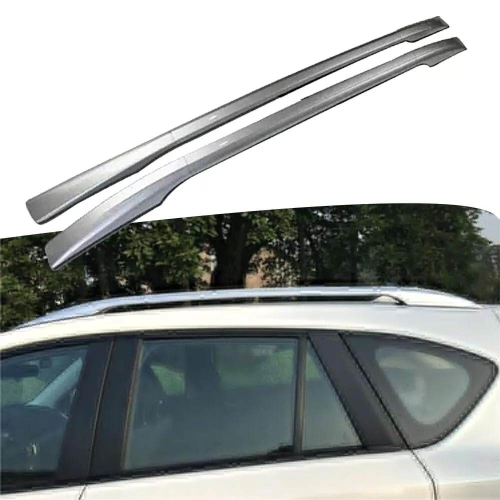 YHELI 2Pcs Aluminum Roof Rail Rack Side Rail Bar Fits for Mazda CX-5 CX5 2012-2016, silver, nfbd38