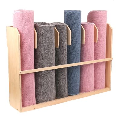 CUTPOIY Large Capacity Yoga Mat Holder Box, Wood Floor Stand Multifunctional Sports Accessaries Rack Shelf, Yoga Studios Storage Organizer (Hold 6 Mats)