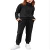 Arshiner Teen Girl Clothes Long Sleeve Half Zip Sweatsuits Black Sweatshirt and Sweatpants Lounge Set Black 12-13Y view 1