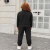 Arshiner Teen Girl Clothes Long Sleeve Half Zip Sweatsuits Black Sweatshirt and Sweatpants Lounge Set Black 12-13Y view 4