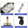 4V120-06 DC24V 12V AC220V AC110V 2 Positions 5 Way Quadruple Solenoid Valve Aluminum Base Fitting Mufflers Set 3 4 5 6 Stations 1Pcs (Color : AC110V 8mm fittings, Size : 7 Stations) view 3